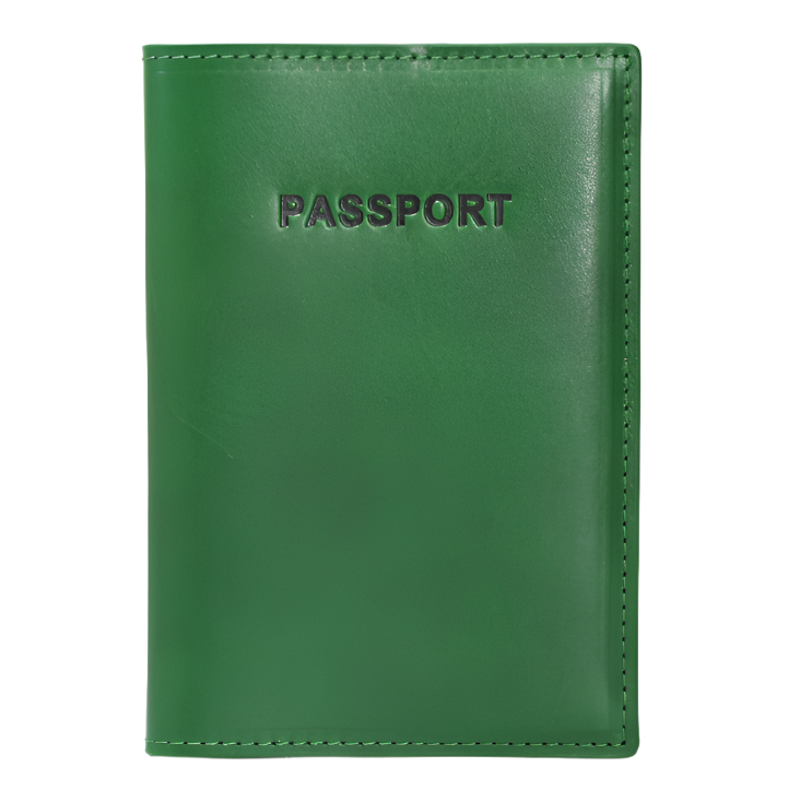 Leather Passport Holder - Green