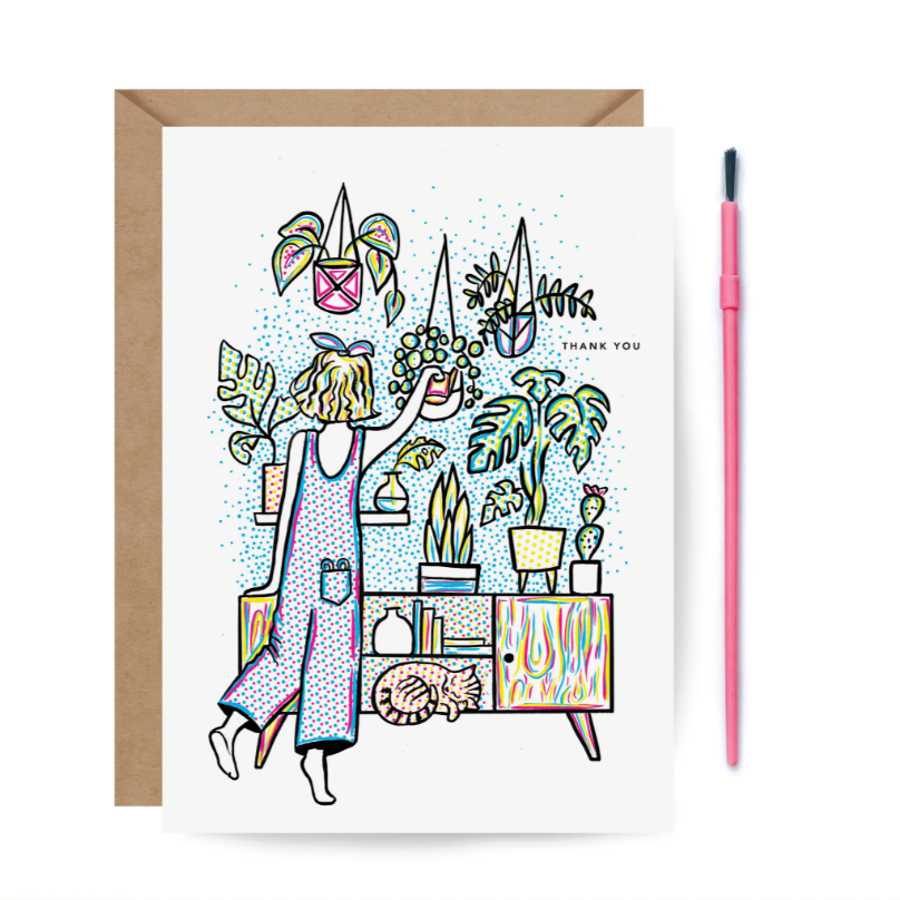 Paint With Water Plant Wall Card