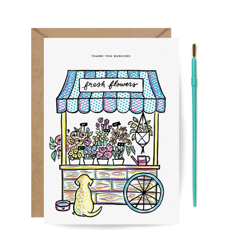 Paint With Water Flower Stand Card