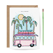 Paint With Water Surfer Van Card