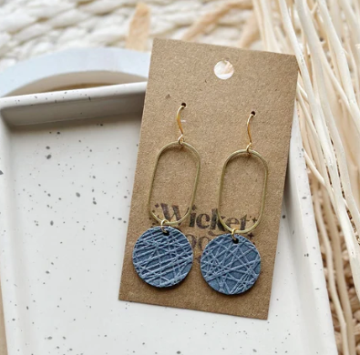 Cinta Drop Earrings - Dusty Denim