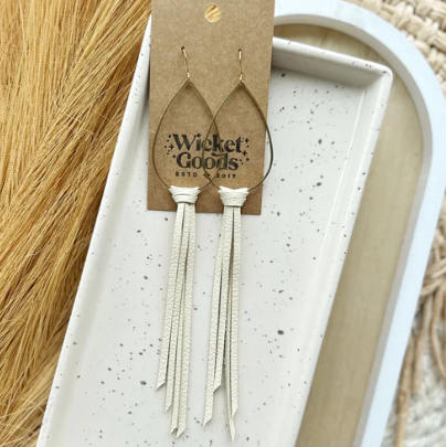 Rebel Fringe Drop Earrings - Vanilla Cream