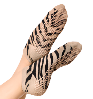 Classic Low Rise Grip Socks - Midnight Zebra