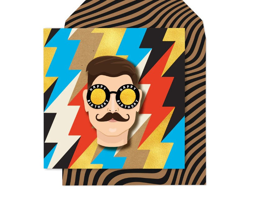 Man with Moustache Card