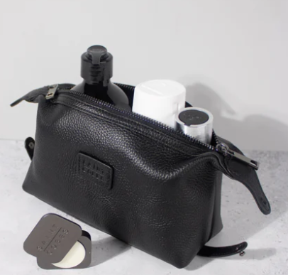The Short Haul Leather Wash Bag