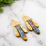 Triple Raindrop Earrings - Vintage Italian Floral