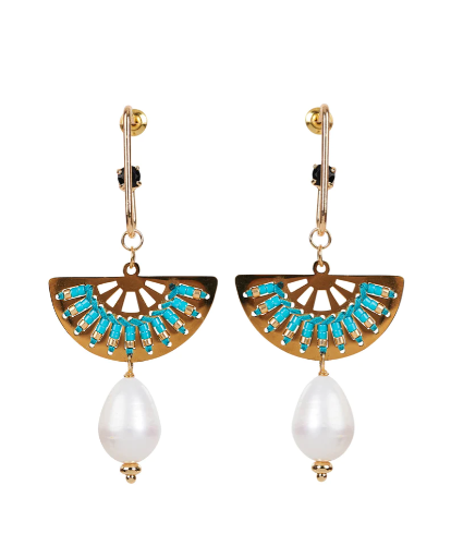 Amore Earring - Aqua Fan