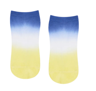 Classic Low Rise Grip Socks - Indigo Lime Ombre
