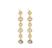 Natalia Crystal Drop Stud Earrings - Gold