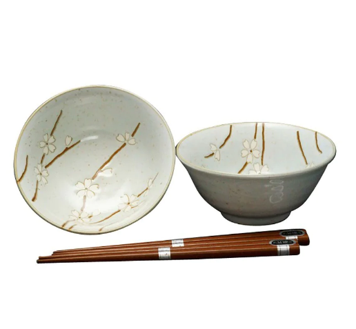 Sousunka Bowl & Chopstick Set of 2 - Grey