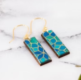 Rectangle Earrings - Turquoise Mosaic