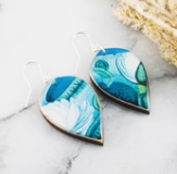 Leaf Earrings - Turquoise Waterlily