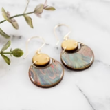 Double Circle Earrings - Pastel Marble
