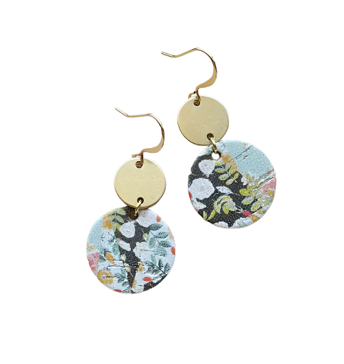 Coin Drop Earrings - Patchwork