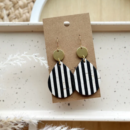 Dew Drop Earrings - Bold Stripe