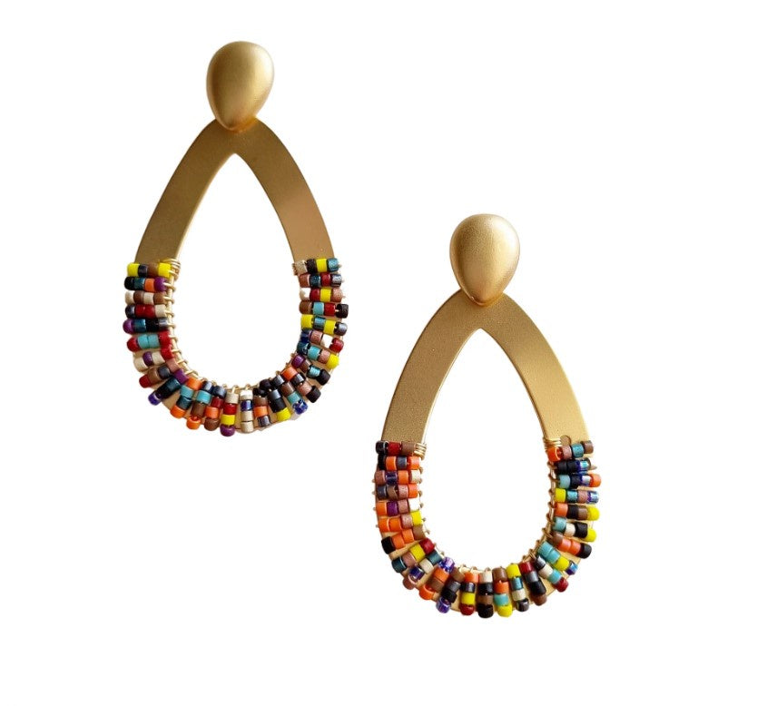 Laia Gold Beaded Earring