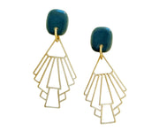 Claudette Ceramic Brass Earring