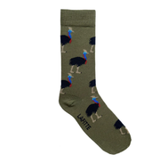 LAFITTE Bamboo Socks - Cassowary - Khaki (W8-12, M6-11)