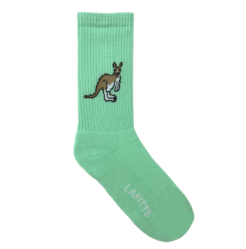 LAFITTE Crew Socks - Kangaroo - Mint (W8-12, M6-11)