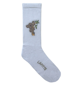 LAFITTE Crew Socks - Koala - White (W8-12, M6-11)