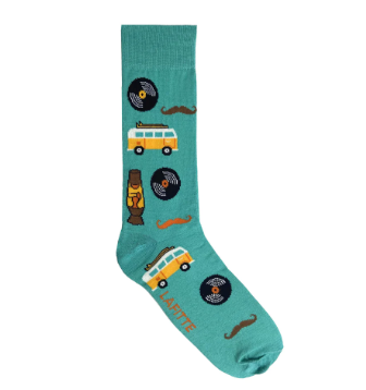 LAFITTE Socks - Retro 70's - Green (W8-12, M6-11)
