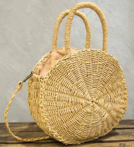 Abaca Woven Circle Bag - Medium - Natural
