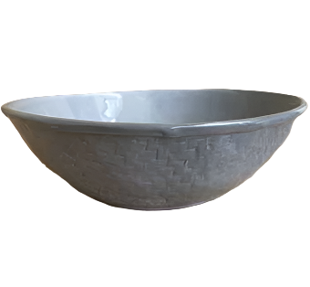 Basketweave Handmade Fruit Bowl - Washed Blue