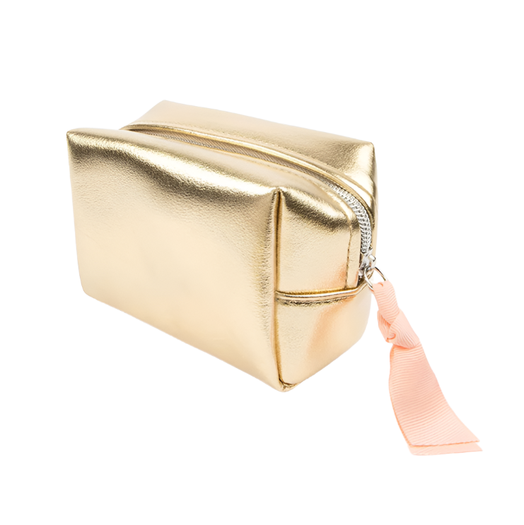 Mini Cube Cosmetic Bag - Gold
