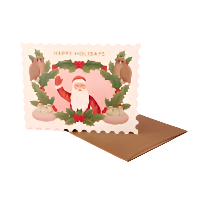 Happy Holidays Santa Die Cut Card