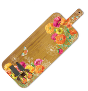 Large Bamboo Grazing Board With Knives - Bright Poppies