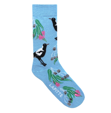 LAFITTE Socks - Magpie - Sky Blue  (W8-12, M6-11)