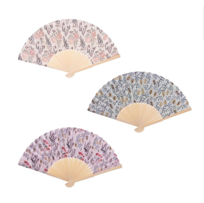 Bamboo and Paper Fans - Native Flowers