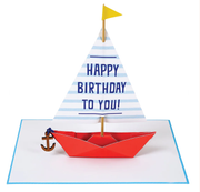 Sailing Boat Stand-Up Birthday card