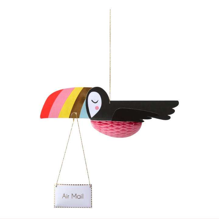 Flying Toucan Honeycomb Birthday Card