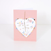 Honeycomb Heart Wedding Card