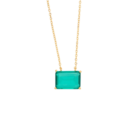 Apatite Glass Pendant Chain Necklace
