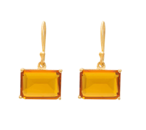 Citrine Glass Earrings