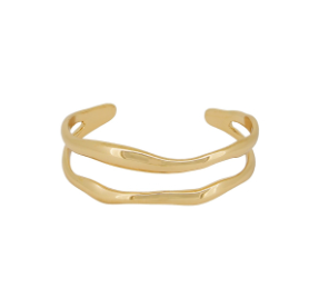 Cuff Bracelet - Wave Double - Gold