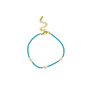 Gold Turquoise Seaside Daisy Bracelet