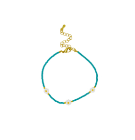 Gold Turquoise Seaside Daisy Bracelet