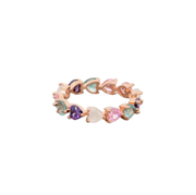 Mixed Crystal Hearts Ring - Rose Gold