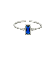 Silver Blue Crystal Zoe Ring