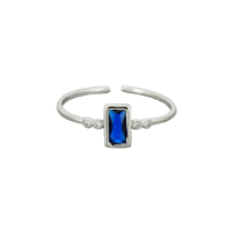 Silver Blue Crystal Zoe Ring