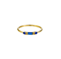 Gold Sapphire Baguette Ring