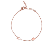 Double Heart Bracelet - Rose Gold
