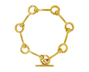 Gold Bar Circle Link Bracelet