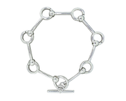 Silver Bar Circle Link Bracelet