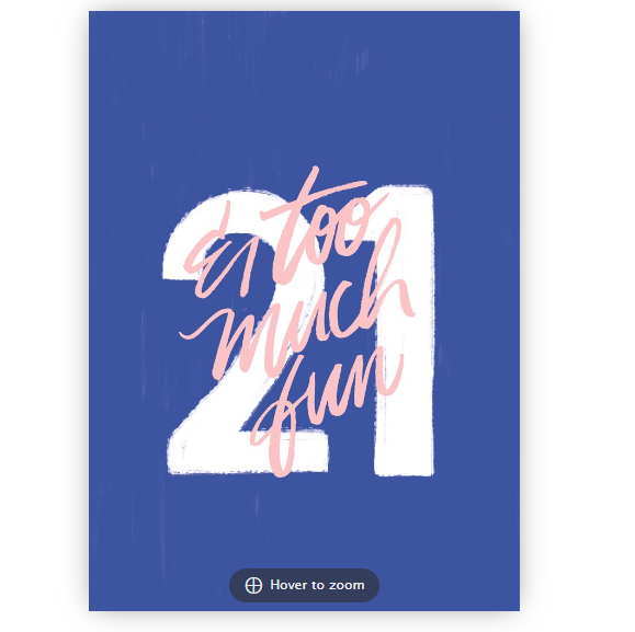 21 And Too Much Fun Card