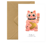 Lucky Cat I Found You Card
