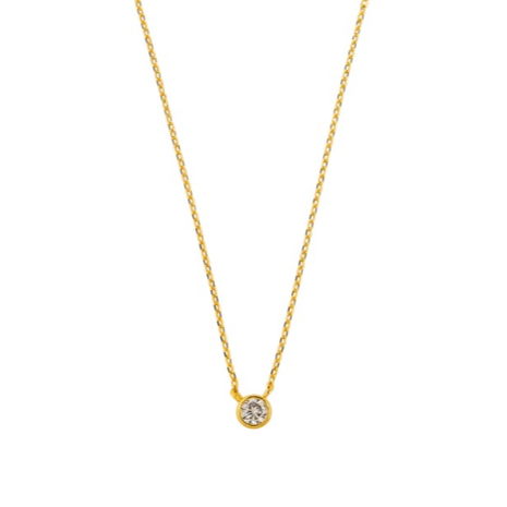Crystal Drop Necklace - Gold
